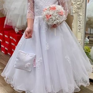 First Communion Dress and Veil